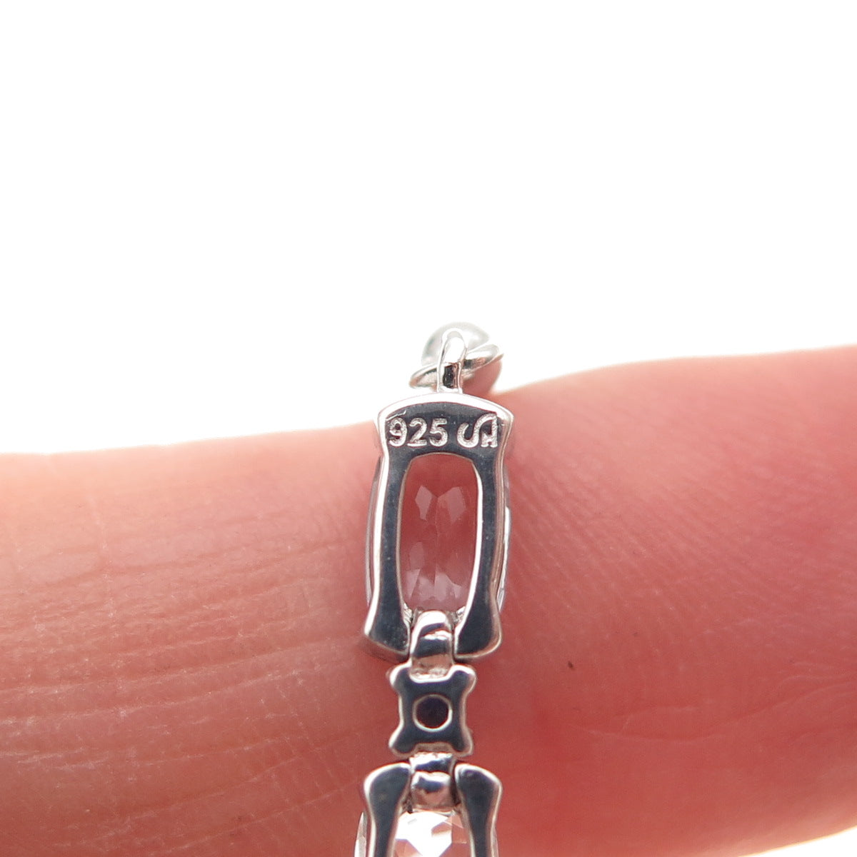 925 Sterling Vintage Real Blue Topaz & Sapphire Adjustable Bolo Bracelet 6-9.5"