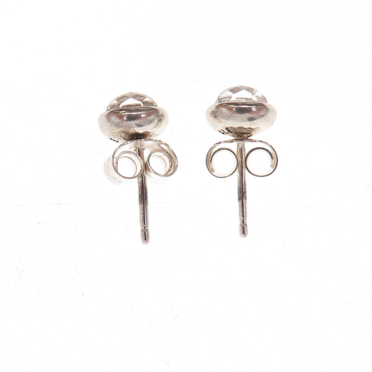 Pandora 925 Sterling Silver Clear Crystal April Birthstone Droplet Stud Earrings
