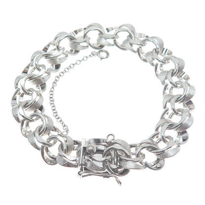 AMERICAN 925 Sterling Silver Antique Art Deco Bismark Link Bracelet 7.25"