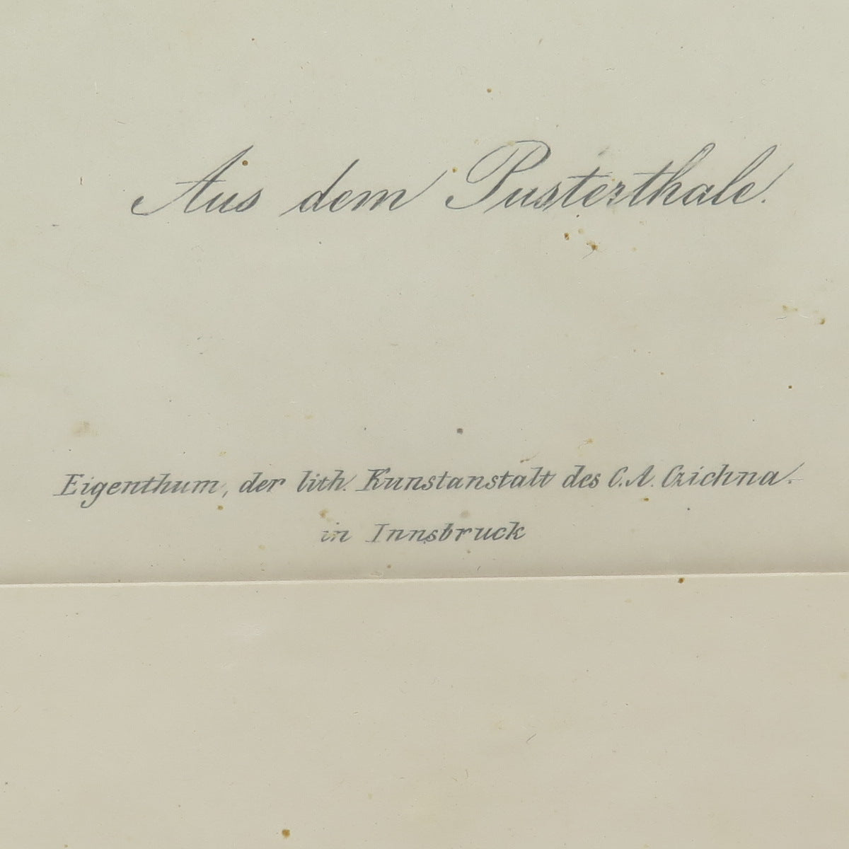ANTIQUE End XIX Hand-Painted Lithograph Aus dem Pusterthale C.A.Czichna