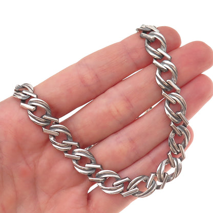 925 Sterling Silver Vintage Italy Diamond-Cable Chain Necklace 16"