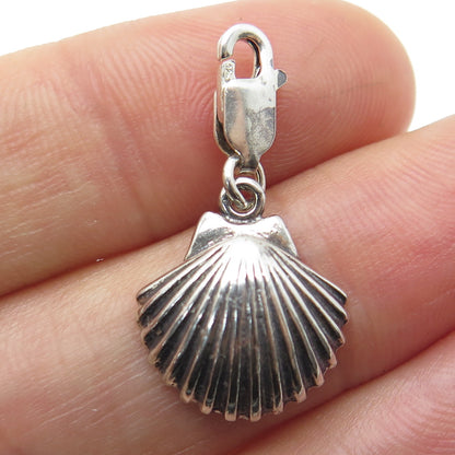 SUN WEST 925 Sterling Silver Vintage Seashell Charm Pendant