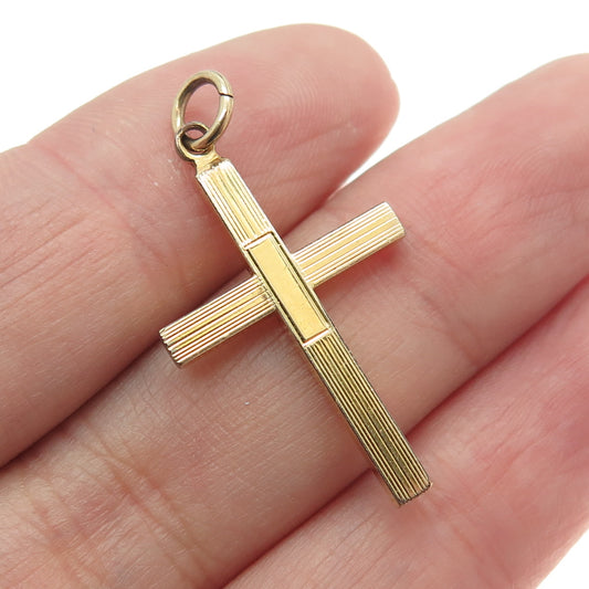 HENRY F BARROWS 1/20 12K Gold Filled Antique Engraved Cross Pendant