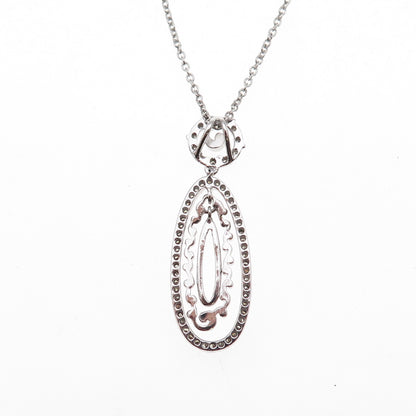 925 Sterling Silver Mexico Real Diamond Spiral Cable Chain Necklace 18"