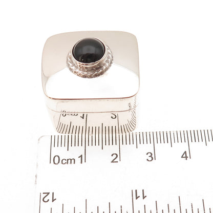 925 Sterling Silver Vintage Mexico Real Black Onyx Pill / Snuff Box