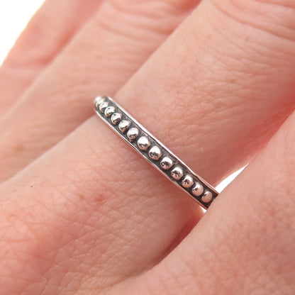 Silpada & Shube Sterling Silver Vintage Rosary Dots Beaded Band Ring Size 9.25
