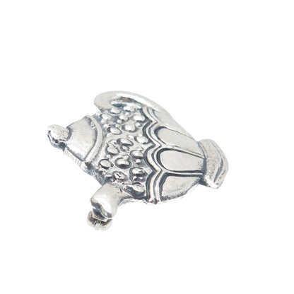 MARY ENGELBREIT 925 Sterling Silver Vintage Teapot Oxidized Pin Brooch