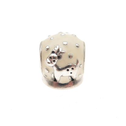 PANDORA 925 Sterling Silver Enamel Snow Globe Christmas Slide Bead Charm