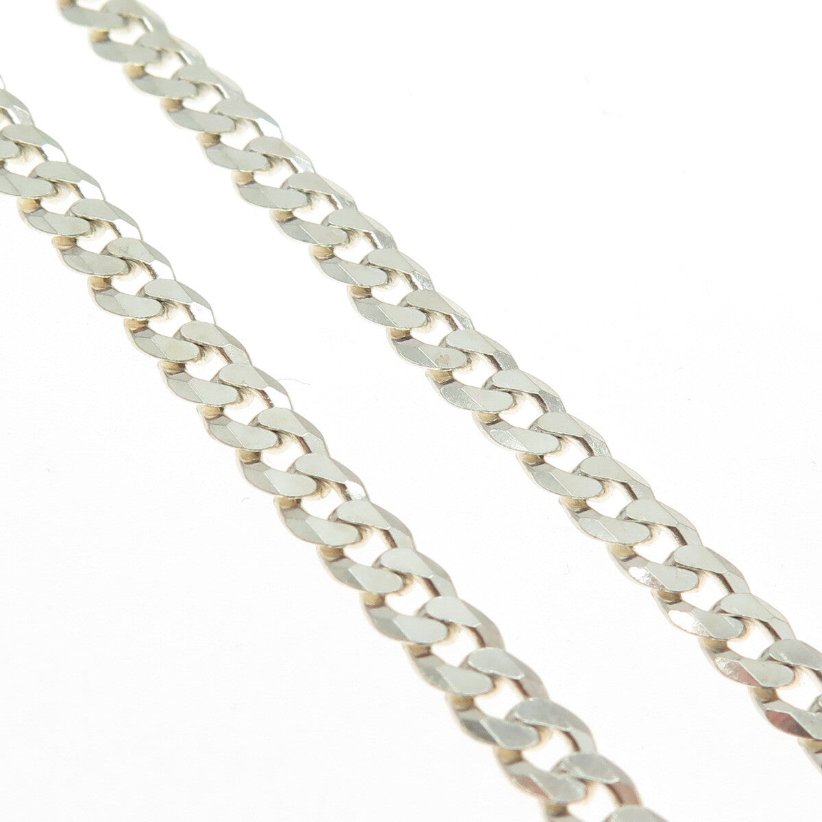 925 Sterling Silver Italy Cuban Chain Necklace 18"