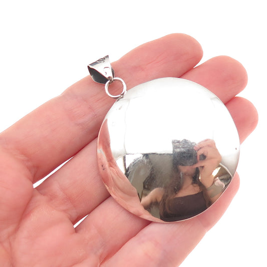 925 Sterling Silver Vintage Mexico Real Goldstone Aztec Shadow Box Pendant