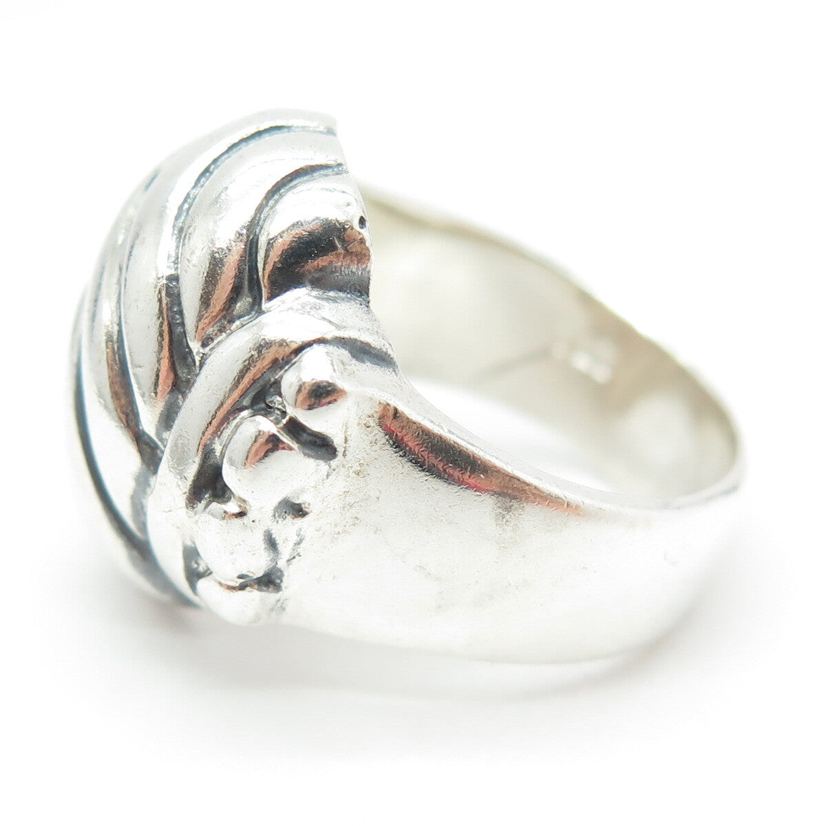 925 Sterling Silver Vintage Modernist Wavy Ring Size 6.75