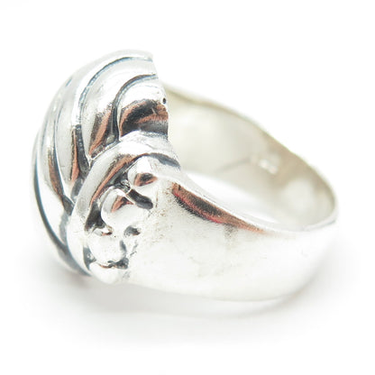 925 Sterling Silver Vintage Modernist Wavy Ring Size 6.75