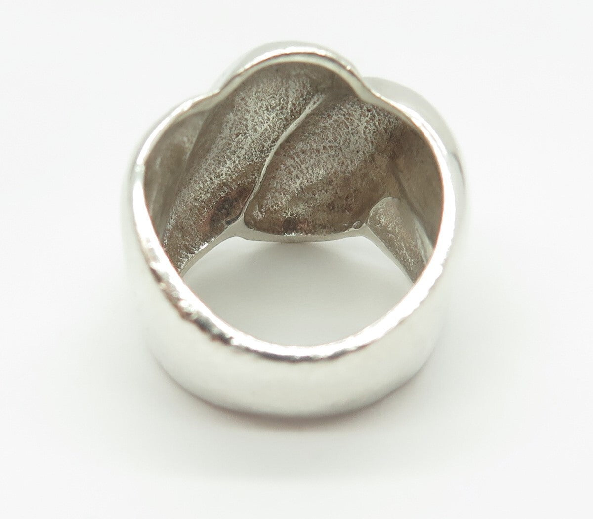 J. ESPOSITO 925 Sterling Silver Vintage Ribbed Wide Ring Size 6