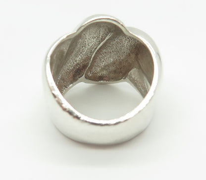 J. ESPOSITO 925 Sterling Silver Vintage Ribbed Wide Ring Size 6
