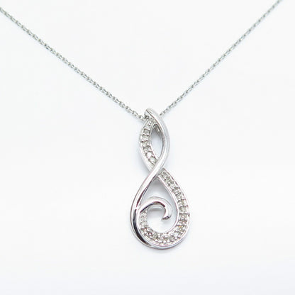 925 Sterling Silver Jane Seymour Real Diamond Rolo Chain Necklace 18"