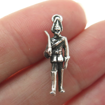 925 Sterling Silver Antique Art Deco Royal Guard 3D Pendant