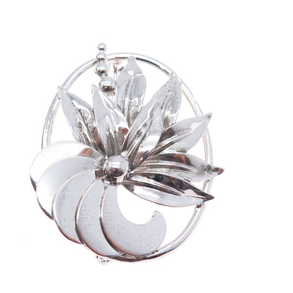 Binder Brothers 925 Sterling Silver Antique Art Deco Flower Pin Brooch