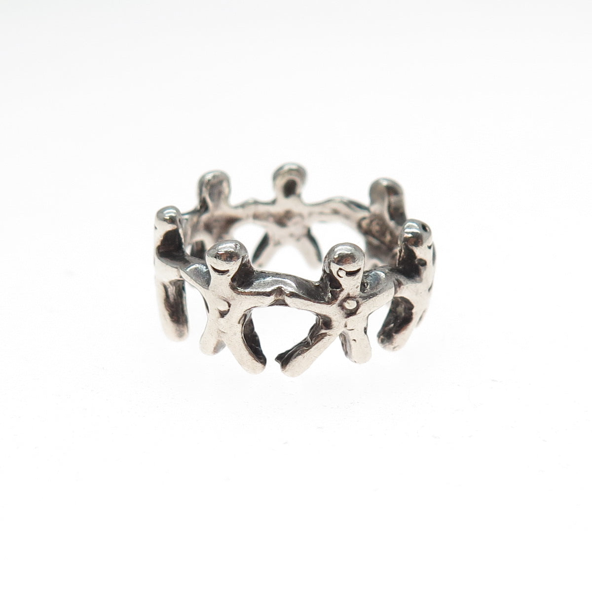 925 Sterling Silver Vintage EFS Mexico Children Oxidized Ring Size 5.5