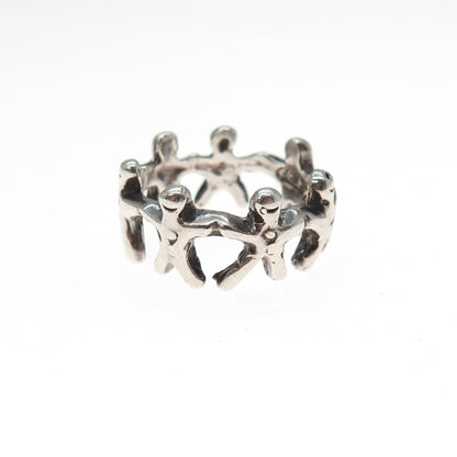 925 Sterling Silver Vintage EFS Mexico Children Oxidized Ring Size 5.5