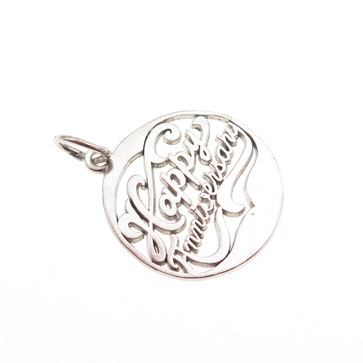 Rembrandt 925 Sterling Silver Vintage Happy Anniversary Charm Pendant