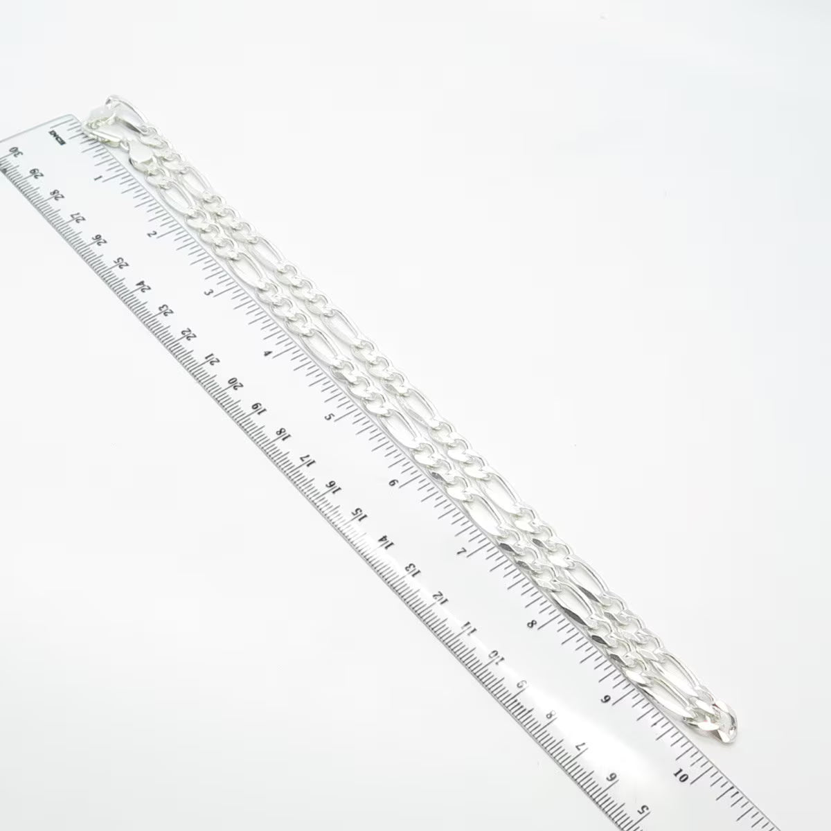 925 Sterling Silver Vintage Italy P. Lux Figaro Chain Necklace 20"
