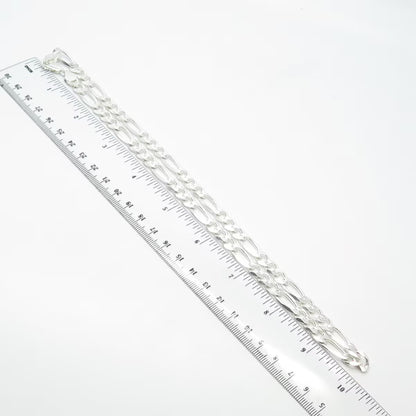 925 Sterling Silver Vintage Italy P. Lux Figaro Chain Necklace 20"