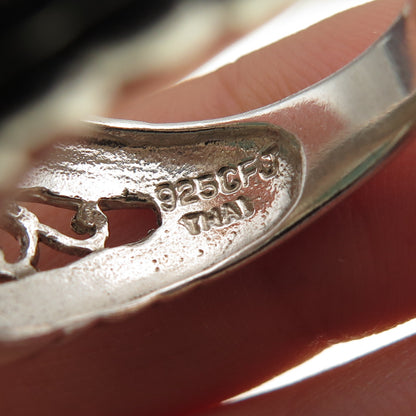 Collins Fine Jewelry Sterling Silver Vintage Real Tyrone Turquoise Ring Size 8