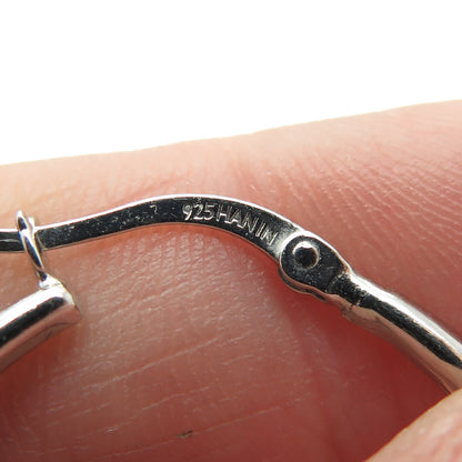 HAN 925 Sterling Silver Twisted Crescent Hoop Earrings