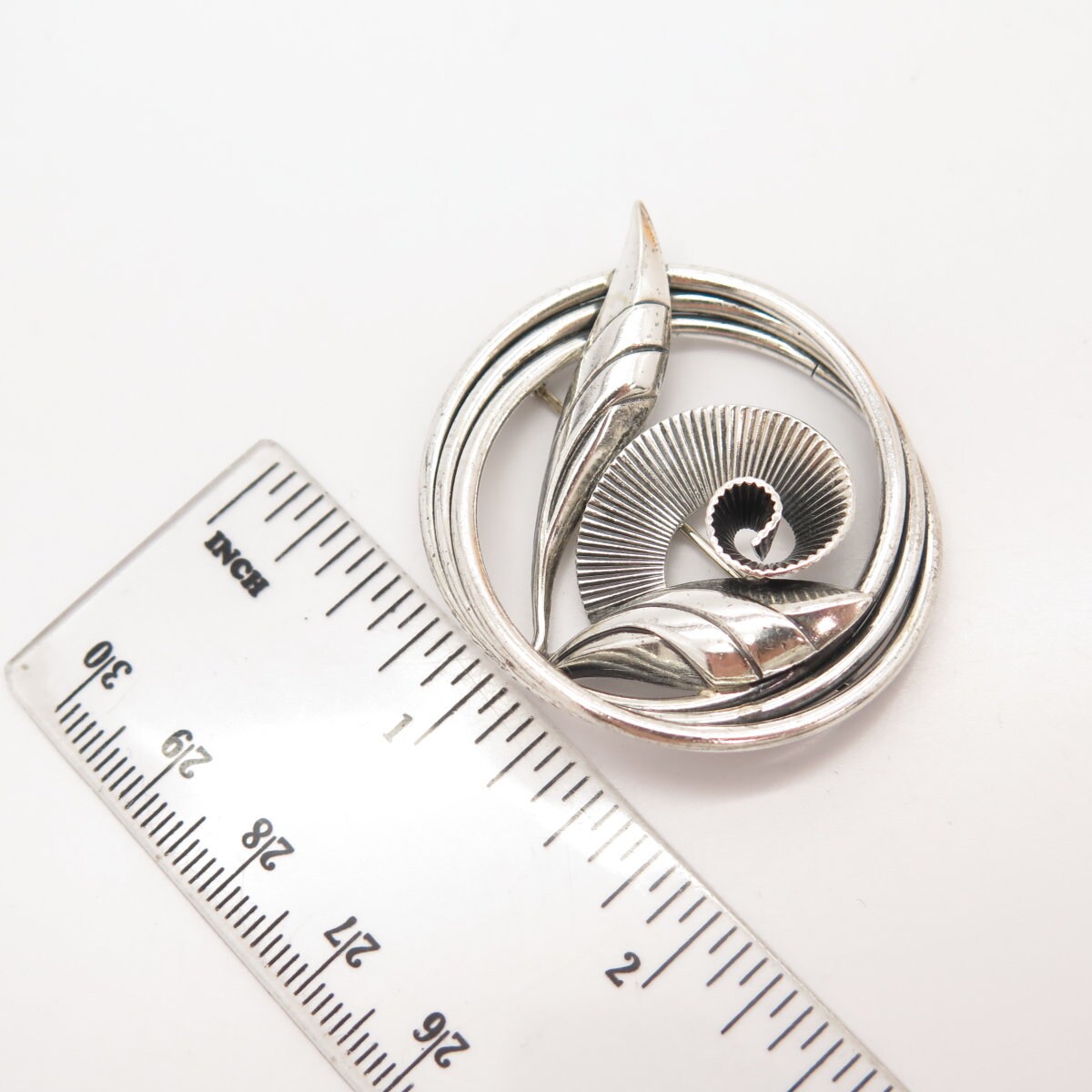 925 Sterling Silver Vintage Danecraft Leaf Floral Pin Brooch