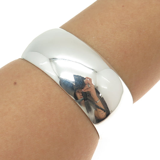 LEONORE DOSKOW Sterling Silver Vintage Modernist Adjustable Cuff Bracelet 6.75"