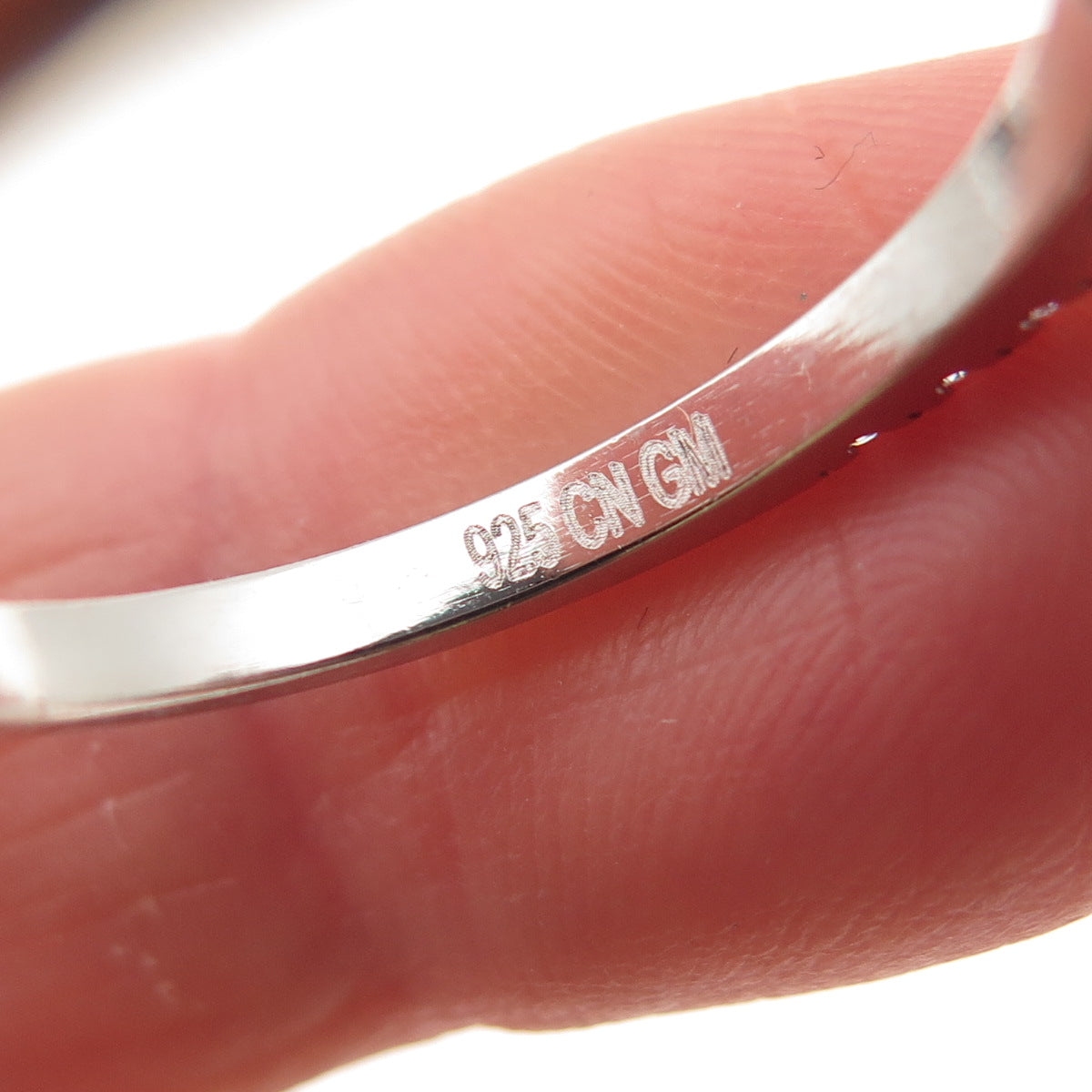 925 Sterling Silver Vintage Marquise-Cut Lab-Created Ruby & C Z Ring Size 9