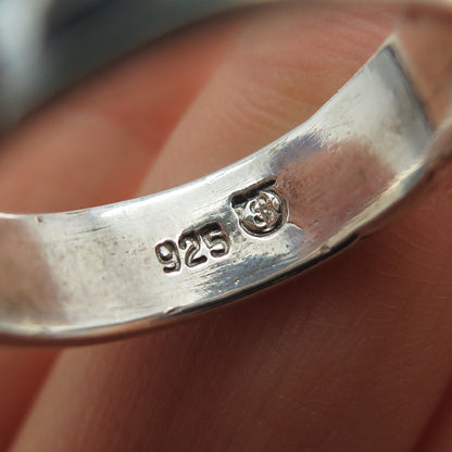 925 Sterling Silver Vintage Celtic Knot Oxidized Band Ring Size 7.75