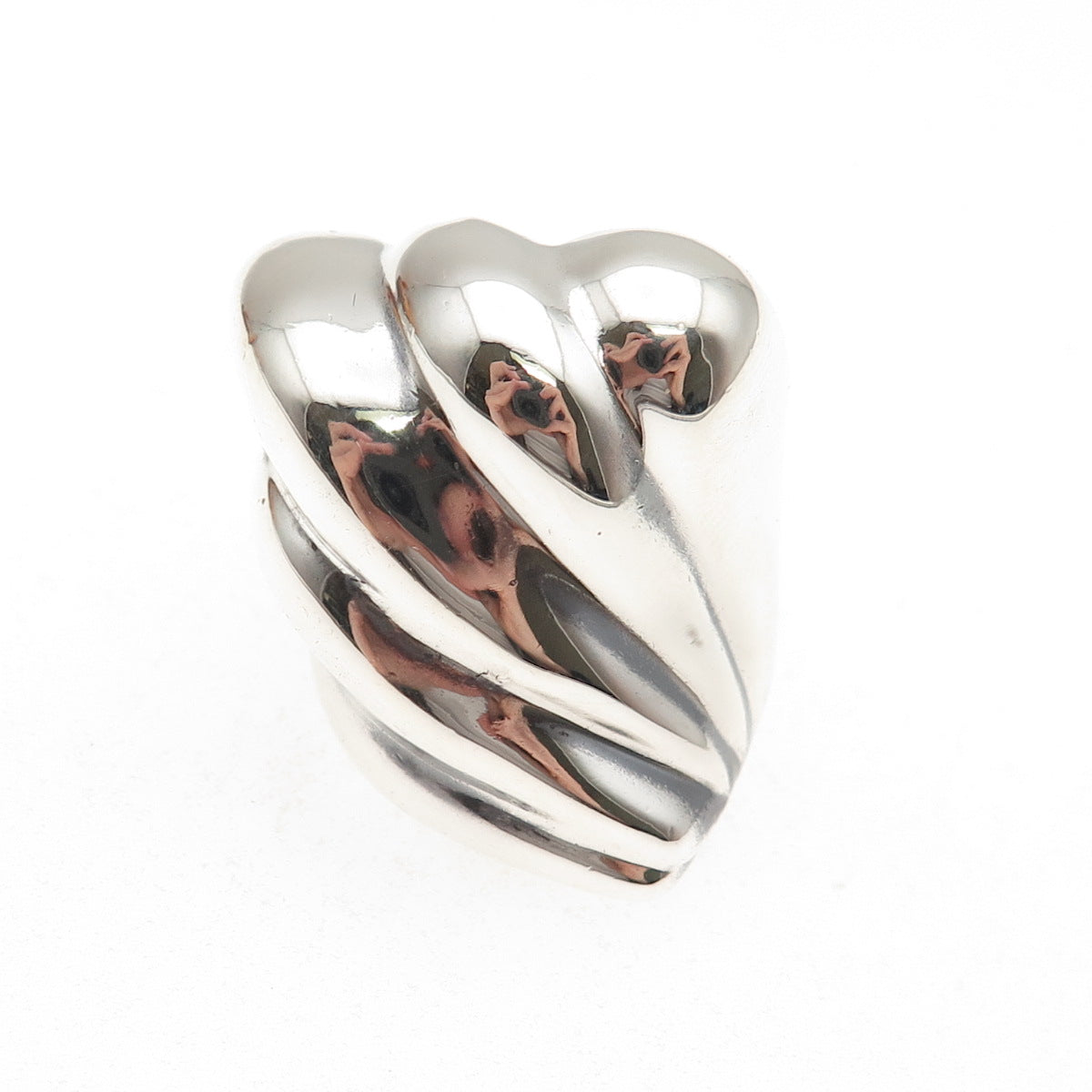 925 Sterling Silver Vintage Mexico Modernist Oxidized Ring Size 7.5