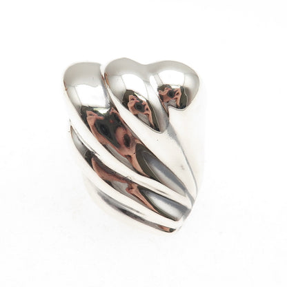 925 Sterling Silver Vintage Mexico Modernist Oxidized Ring Size 7.5