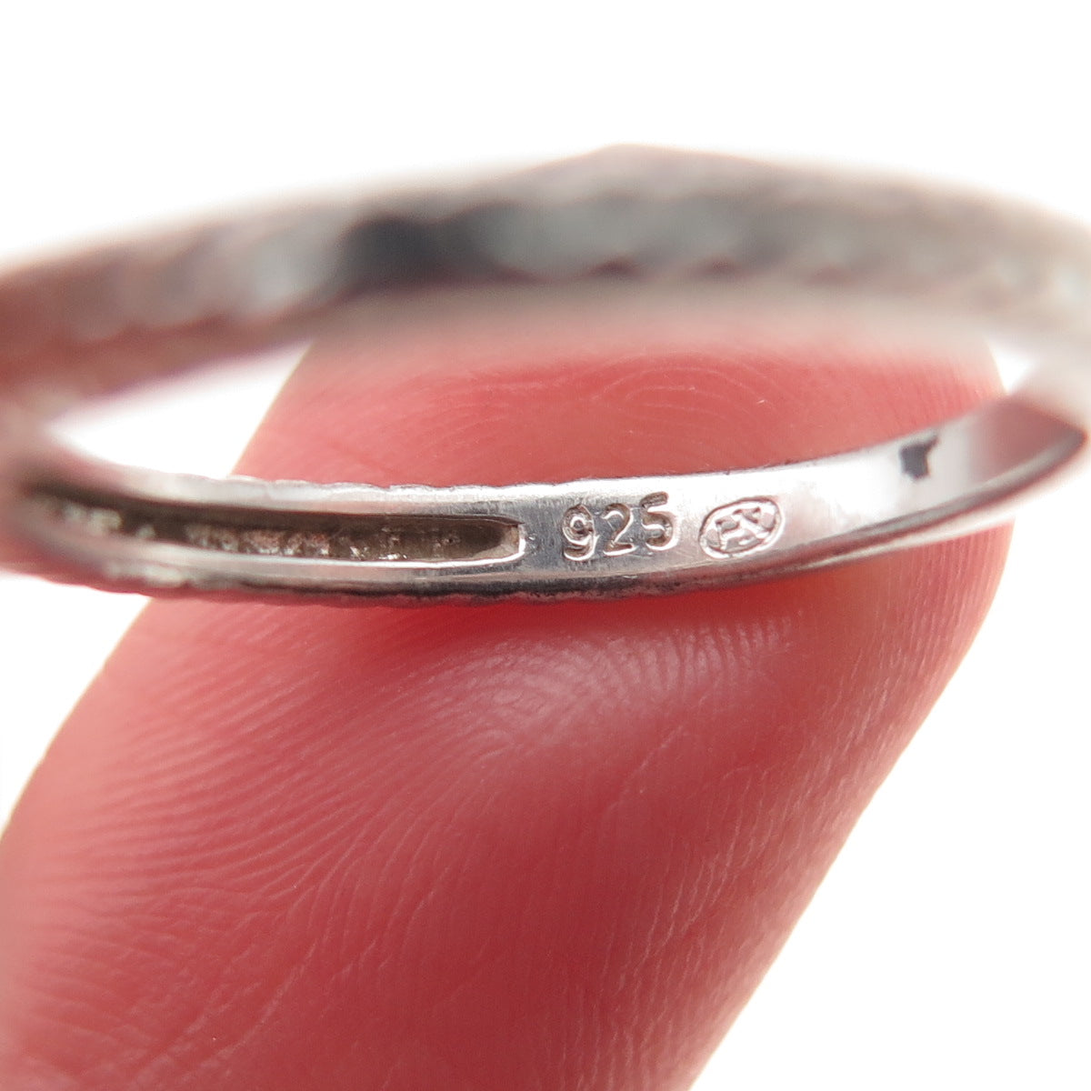 HN Heng Ngai 925 Sterling Silver Real Blue Diamond Teardrop Ring Size 6.25