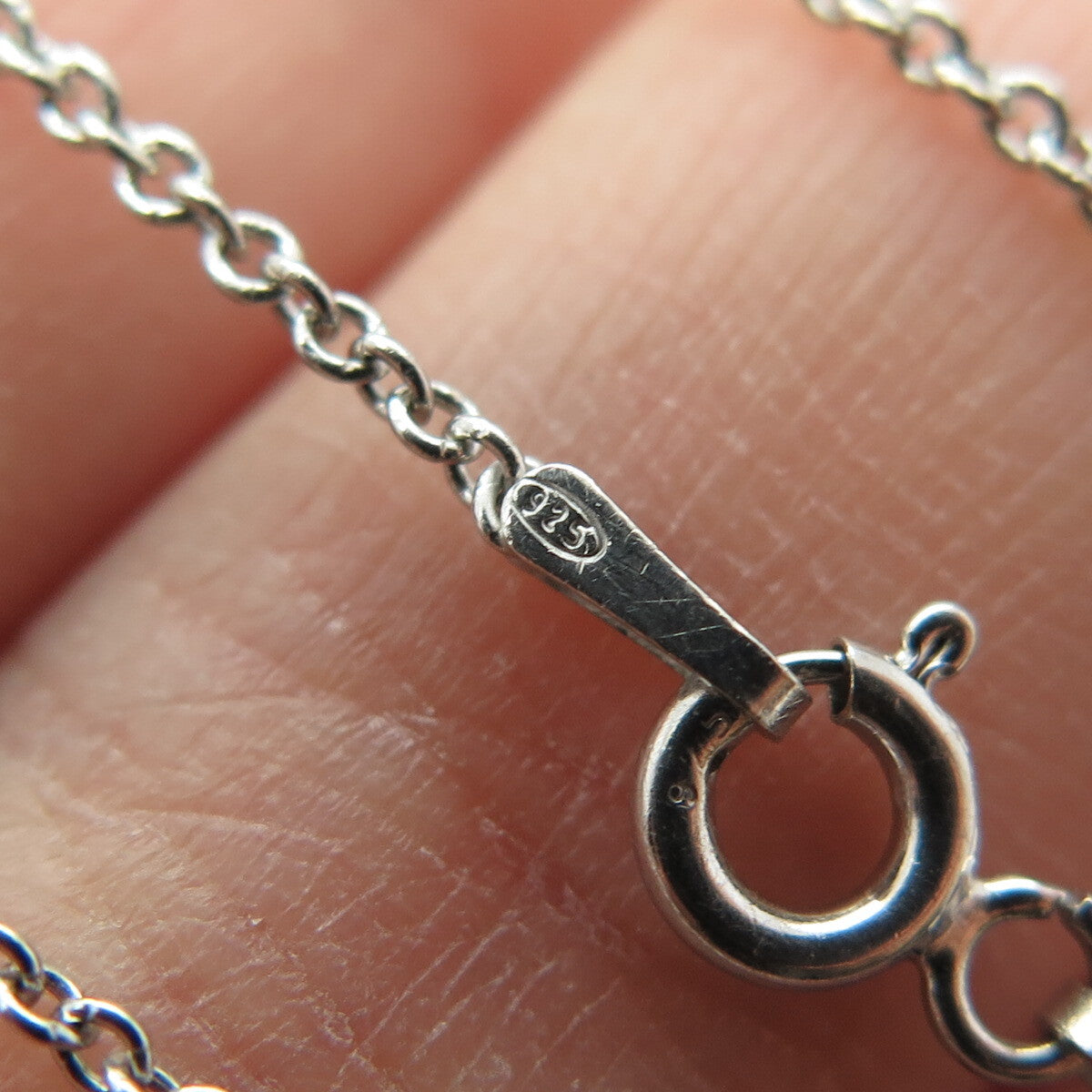 925 Sterling Silver Italy Round-Cut C Z Treble Clef Cable Chain Necklace 16"
