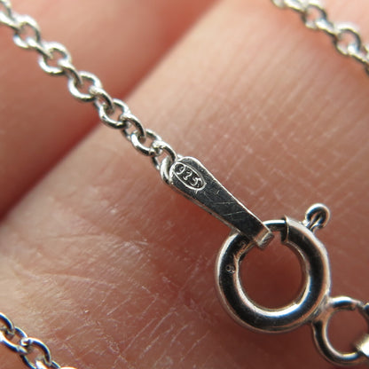 925 Sterling Silver Italy Round-Cut C Z Treble Clef Cable Chain Necklace 16"