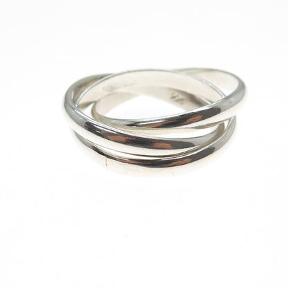 925 Sterling Silver Vintage Interlocked Trinity Band Ring Size 11
