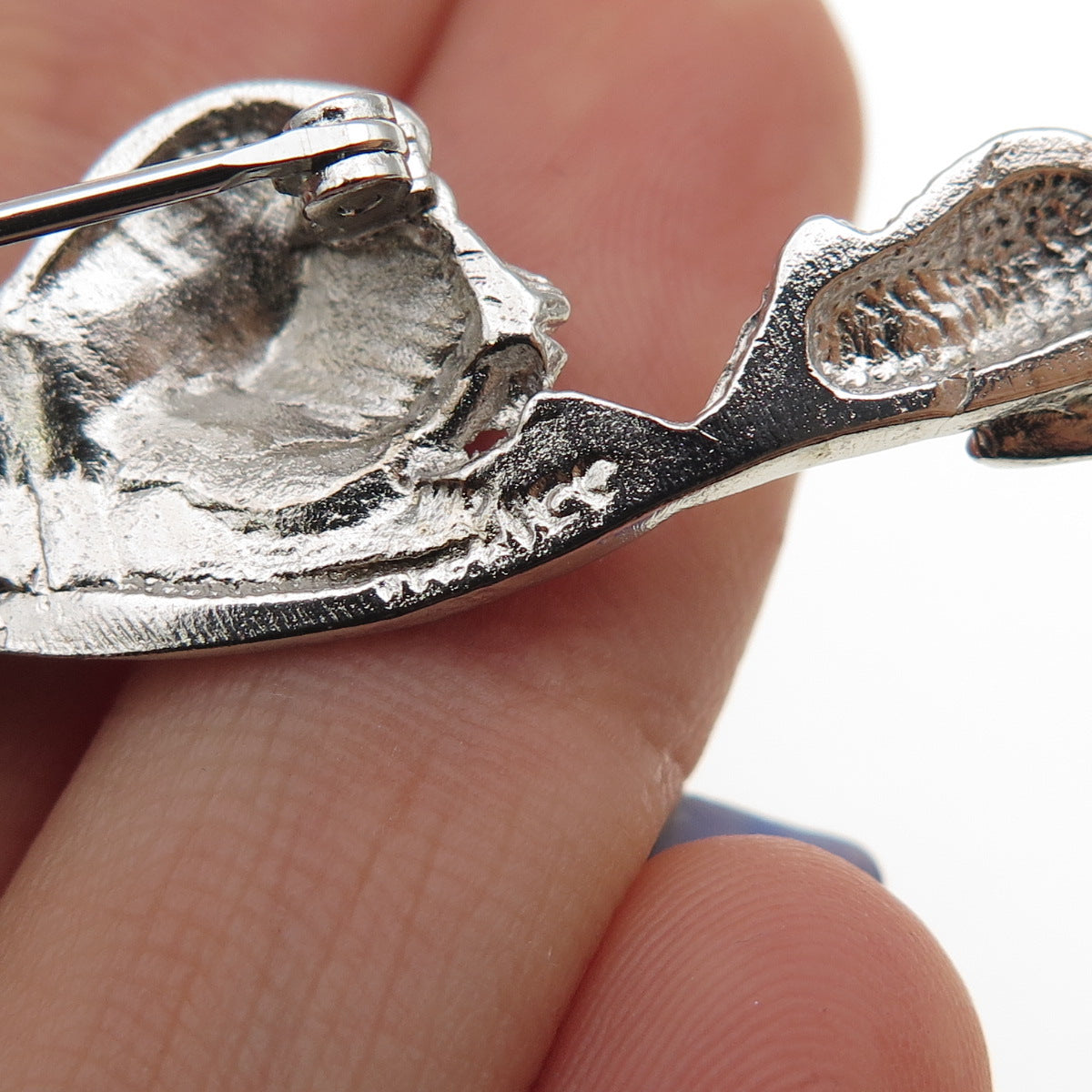 925 Sterling Silver Vintage Playing Cat & Mouse Pin Brooch