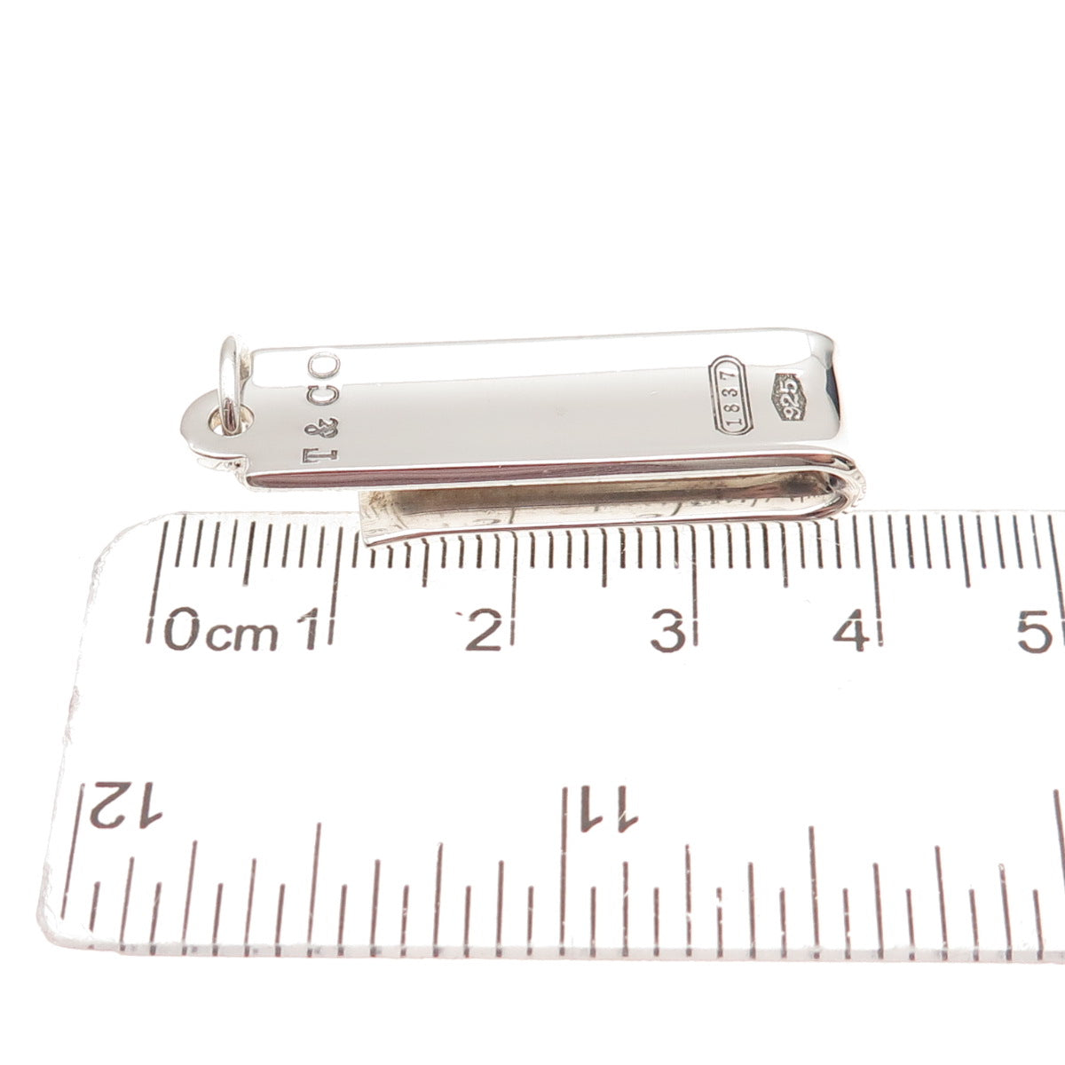 Tiffany & Co. 925 Sterling Silver Vintage 1837 Collection Bar Charm Pendant