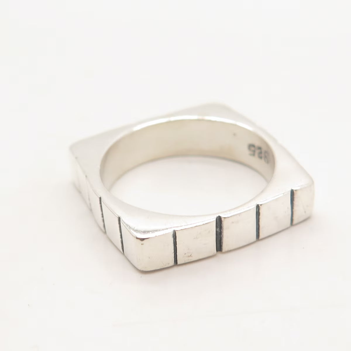 925 Sterling Silver Vintage Etched Band Ring Size 9
