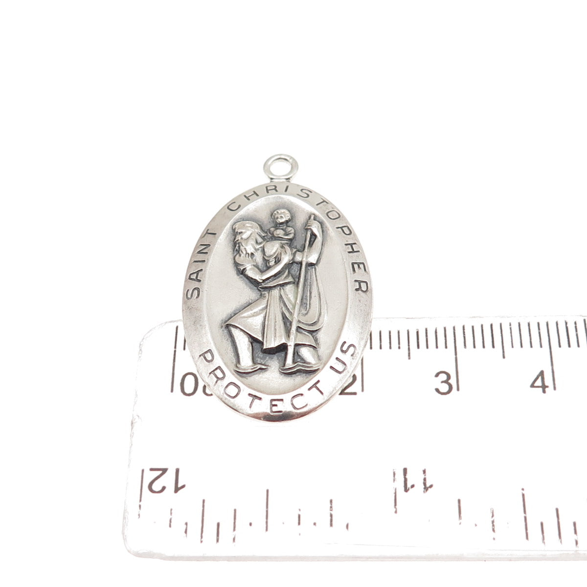 ELCO 925 Sterling Silver Vintage St. Christopher Medal Charm Pendant
