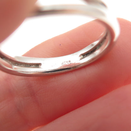 925 Sterling Silver Vintage Interlocked Infinity Knot Oxidized Ring Size 6.25