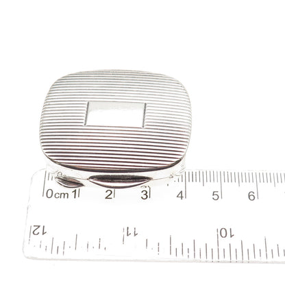 TIFFANY & CO. 925 Sterling Silver Vintage Italy Ribbed Oxidized Pill / Snuff Box