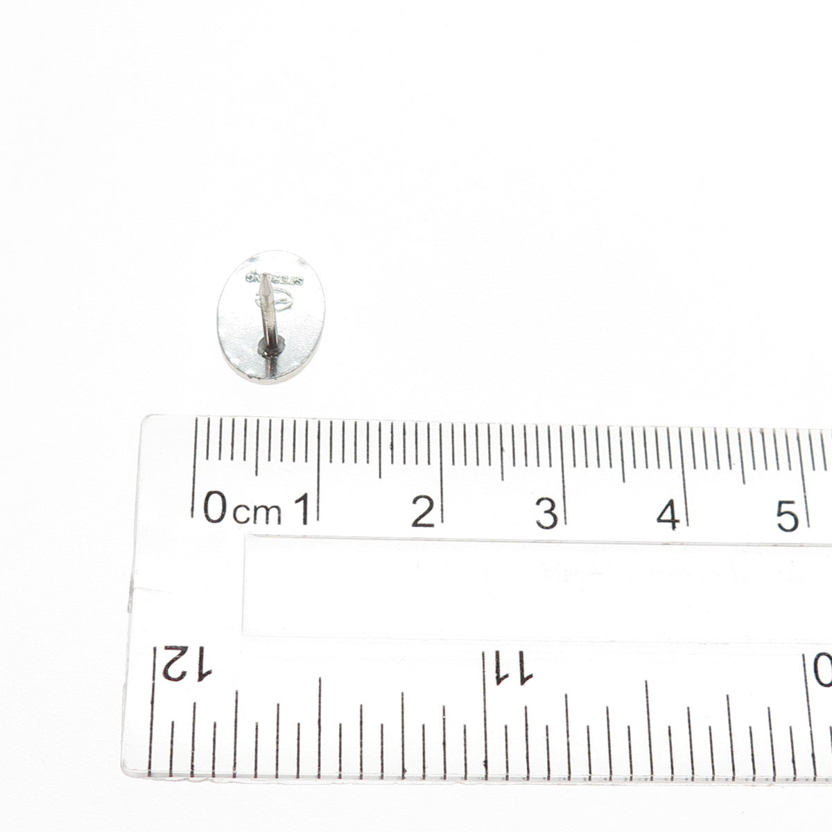 925 Sterling Silver Vintage Rhinestone Tie Tack / Lapel Pin
