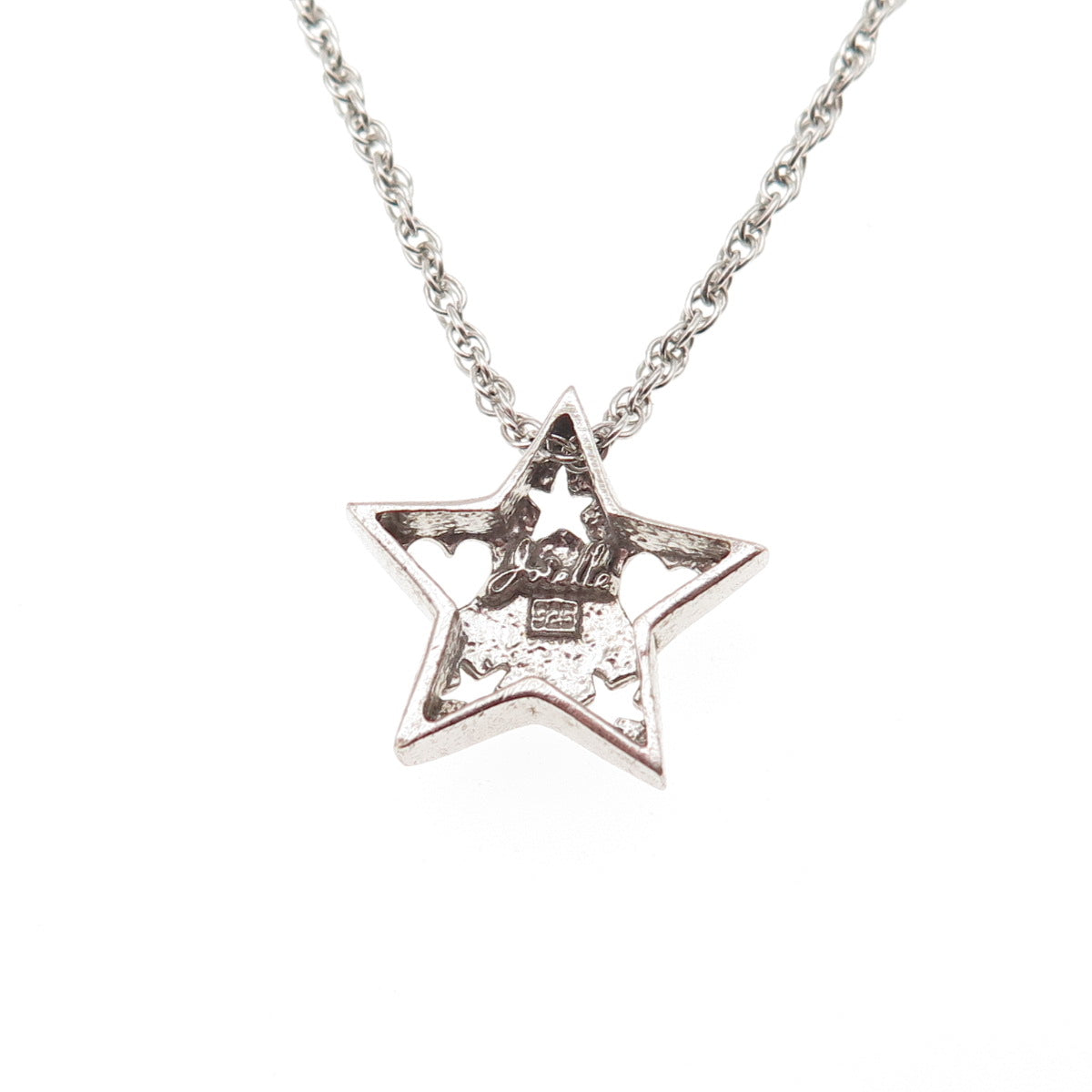 Joielle 925 Sterling Silver Vintage Heart Star Twisted Rope Chain Necklace 18"