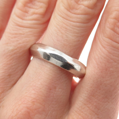 925 Sterling Silver Vintage Modernist Band Ring Size 9.25