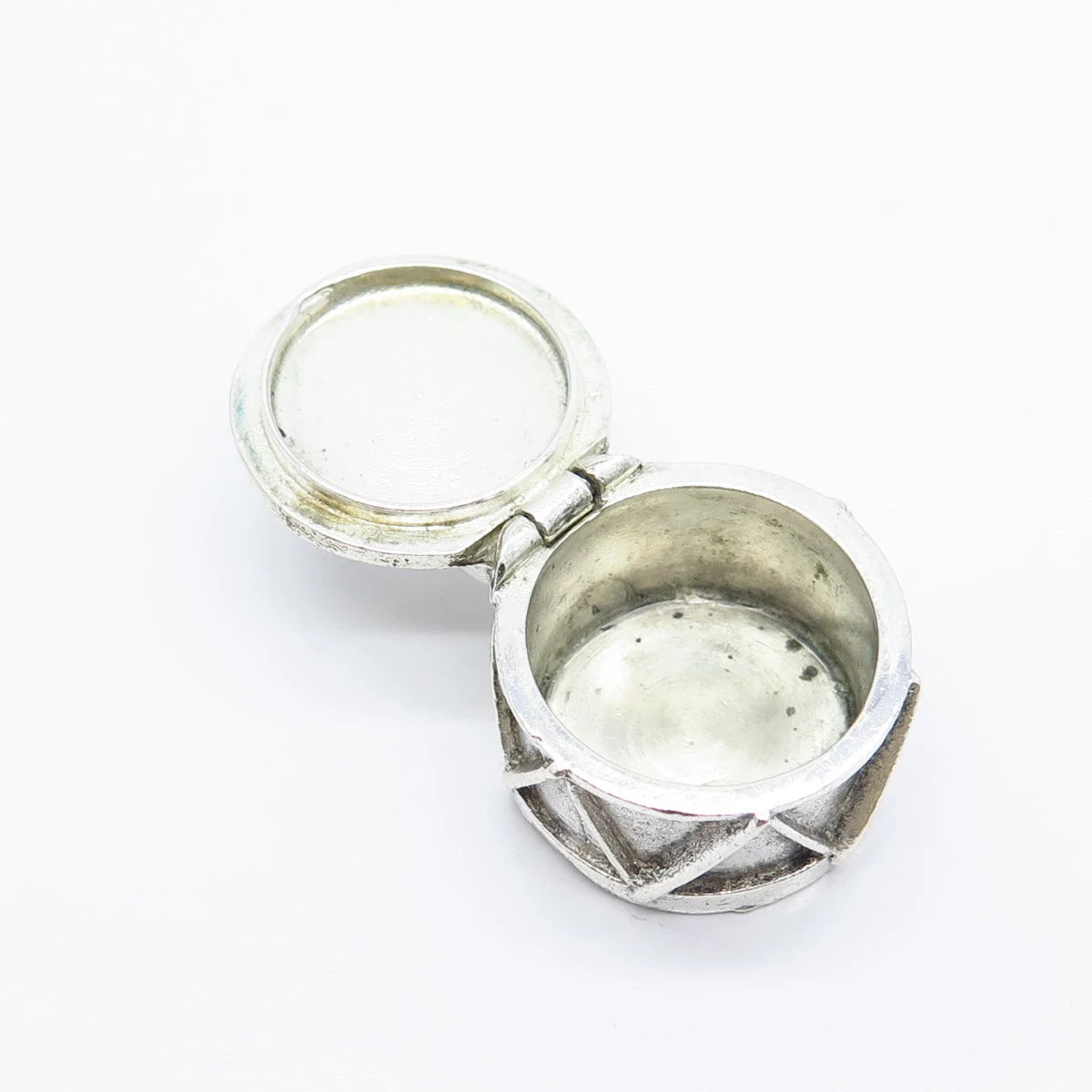 925 Sterling Silver Vintage Drum Musical instrument Locket Pendant