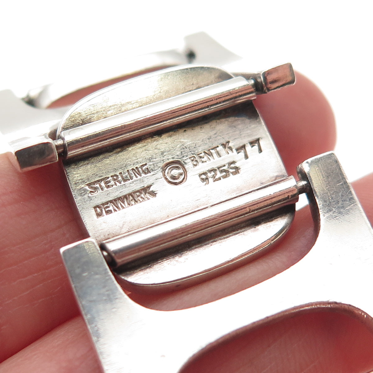 Bent Knudsen 925S Sterling Silver Vintage Denmark Modernist Bracelet 7.25" #77