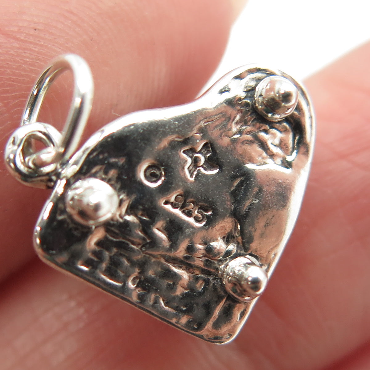 SUN WEST 925 Sterling Silver Vintage Grand Piano 3D Charm Pendant